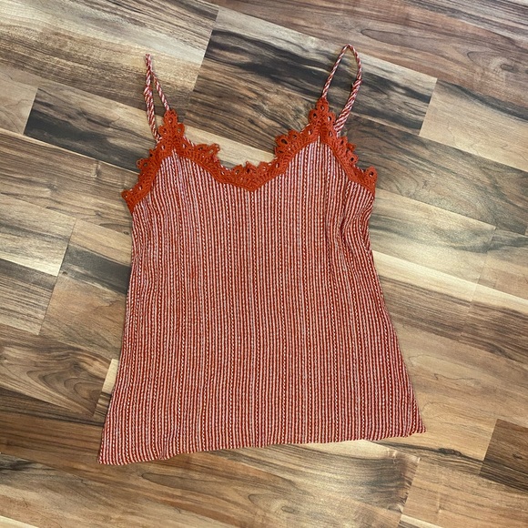 Burnt Orange Striped Jodifl Tank - Picture 1 of 4
